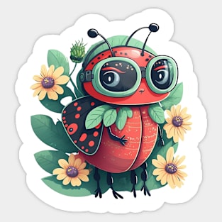 Ladybug Watercolour Art Sticker